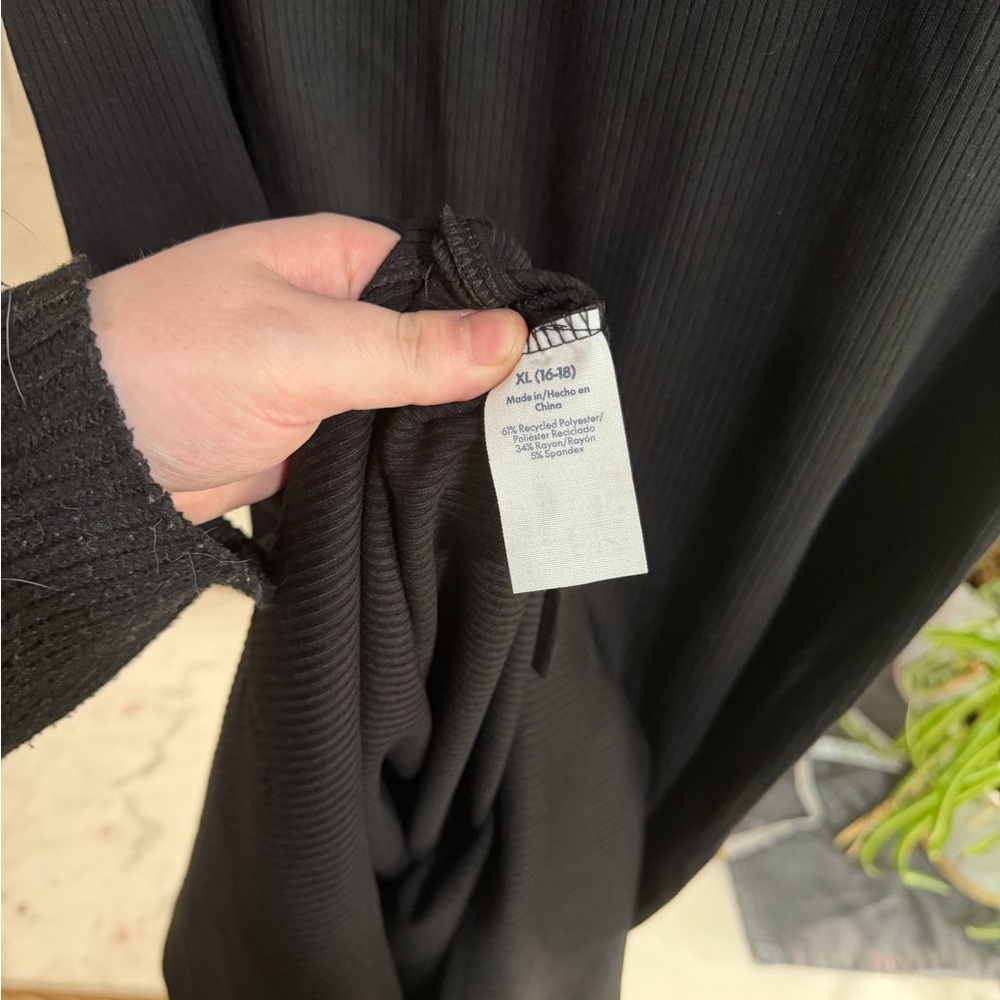 NWT No Boundaries Black Ribbed Short-Sleeve Casual Midi Dress XL - Picture 7 of 7